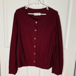 St. John’s collection burgundy cardigan